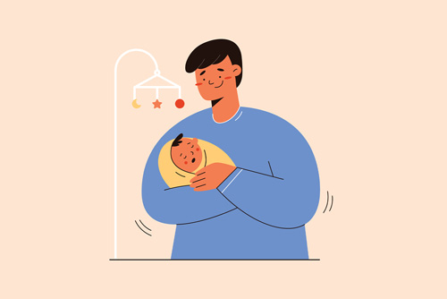 وکتور EPS طرح گرافیکی لایه باز ویژه روز پدر شامل طرح گرافیکی نوزاد در آغوش پدر